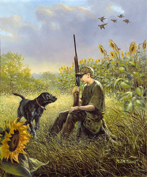 R.J. McDonald Watch Your Back S/N Boy Hunting Print