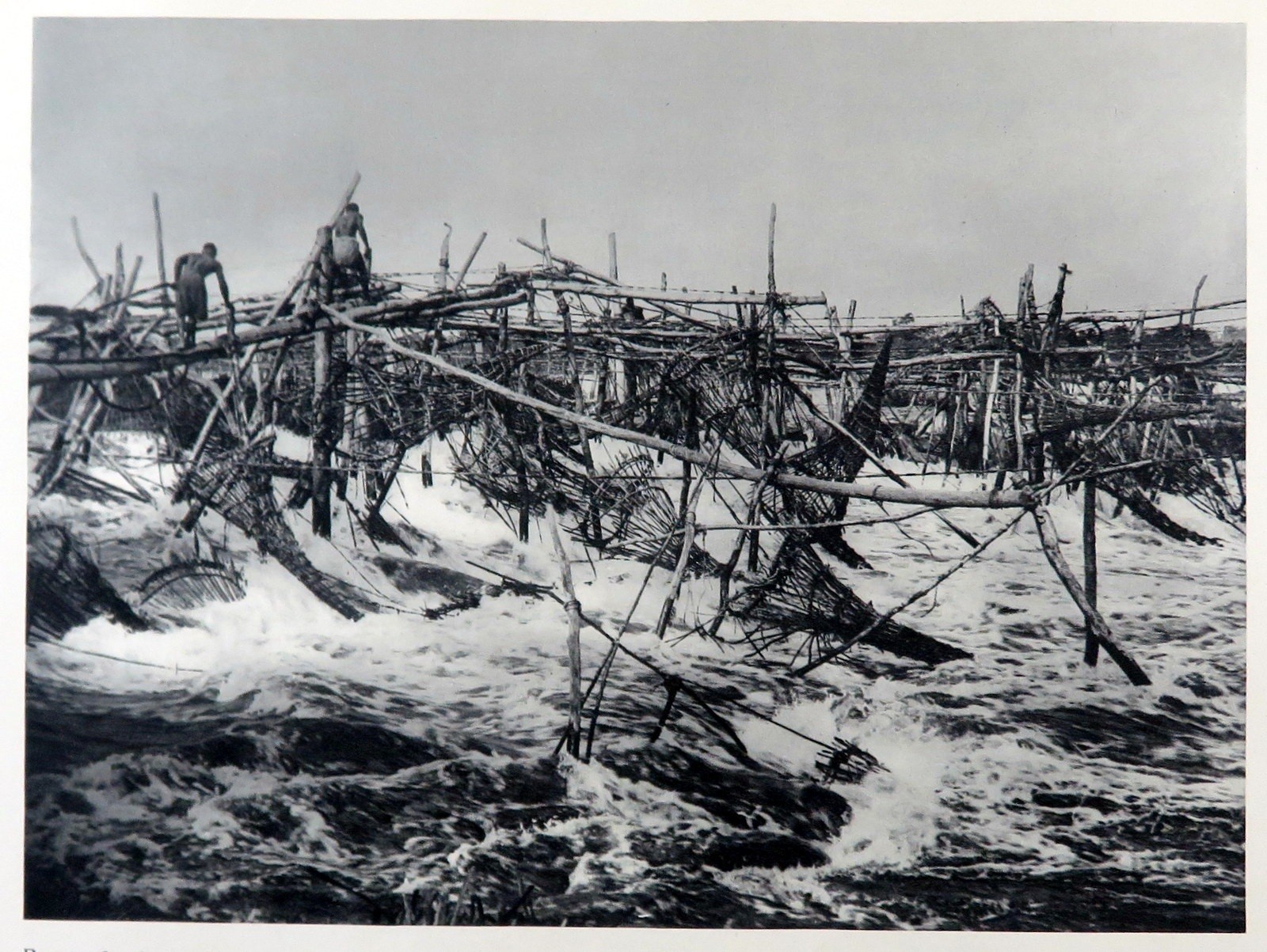 Wagenia Fish Traps, Belgian Congo, 1930 photogravure vintage Africa print