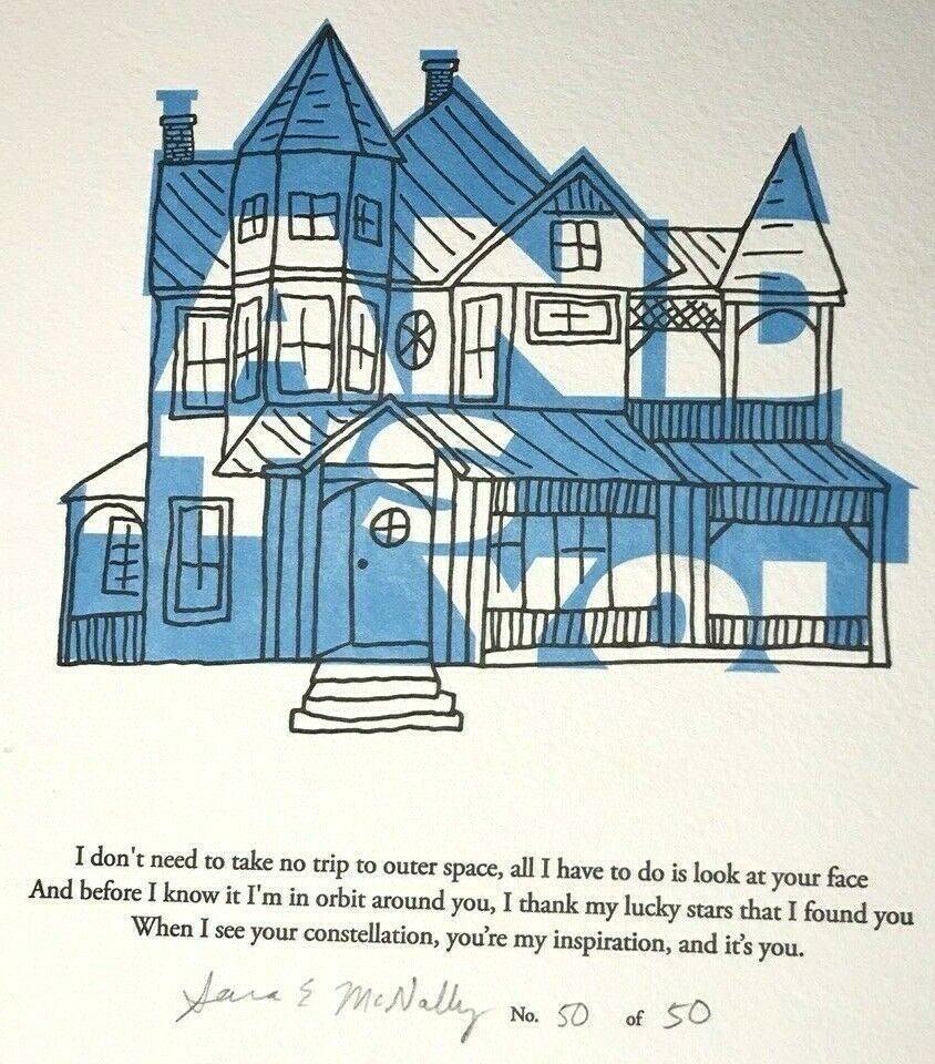 Limited, Numbered, Embossed Print Sara McNally, Letterpress art, Love, Seattle