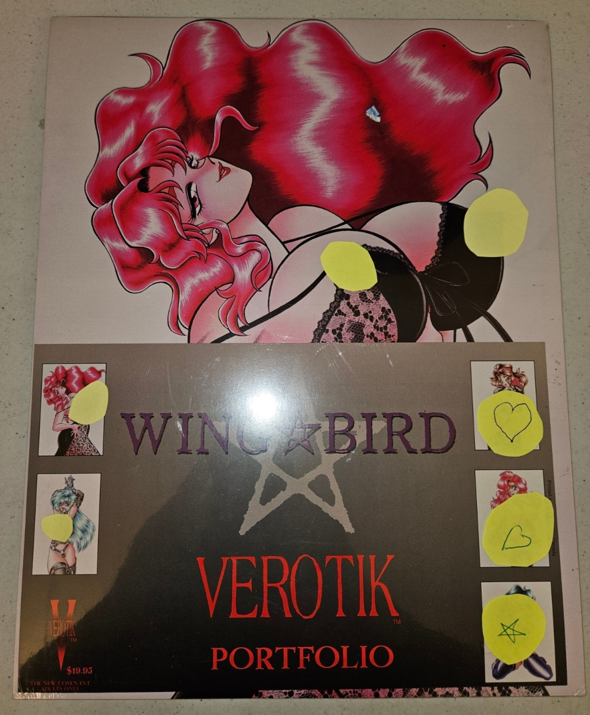 Wing Bird Art Portfolio (1990s Verotik Comic Prints) Set of 5, 11″ x 13″ Sealed