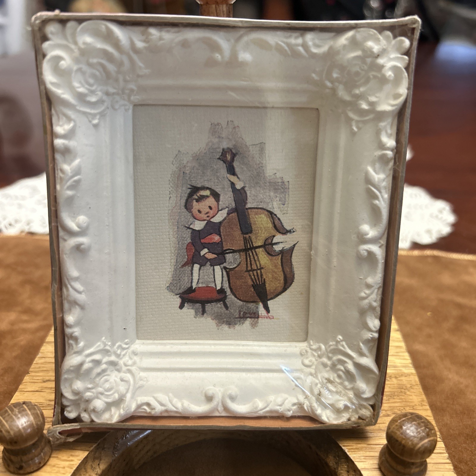 The Wee Musician Art Print Beautifully Framed 4.5 X 4 Inch New In Original Box