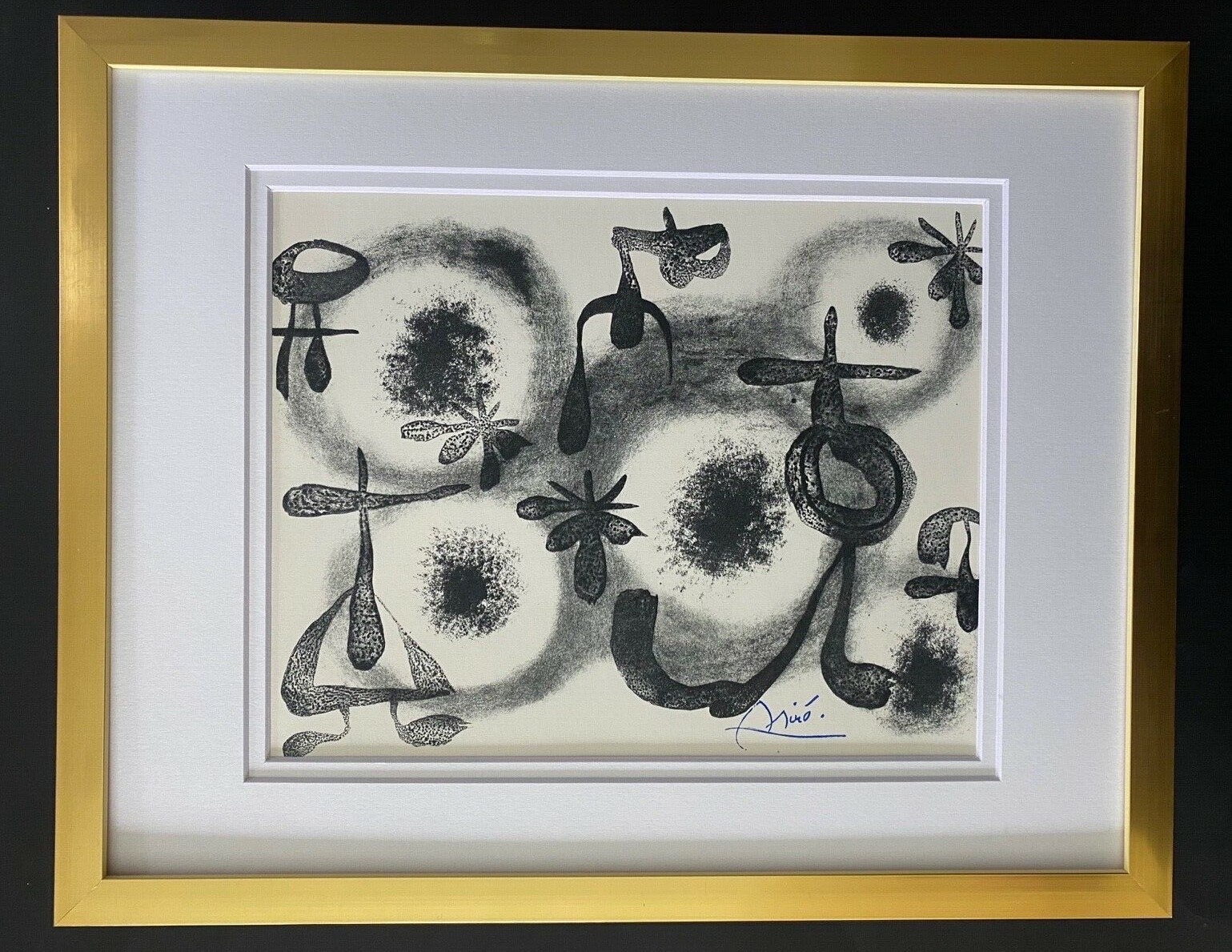 JOAN MIRO 1971 BEAUTIFUL SIGNED PRINT MATTED 11 X 14 + BUY IT NOW!! LIST $695