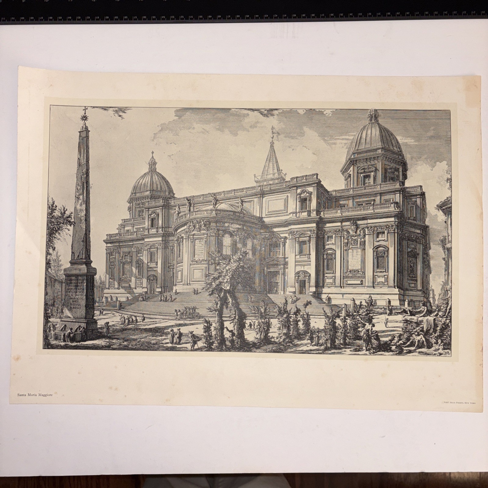 Print Piranesi Roman Architecture Santa Maria Maggiore 1957 Penn Prints
