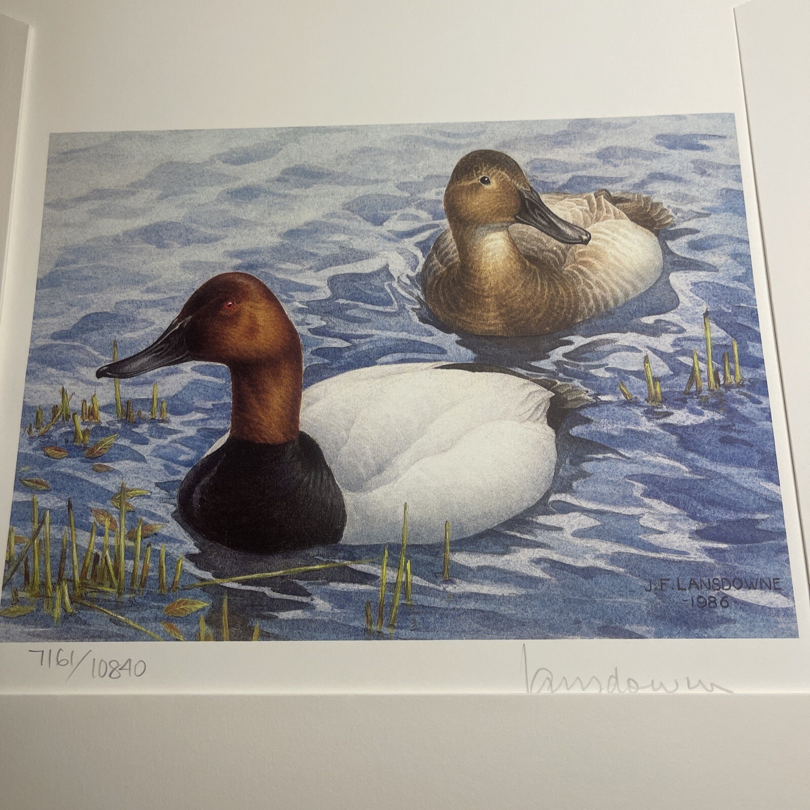 1986 Canada Duck Print J Fenwick Lansdowne with 2 Stamps; 1 Artist Signed