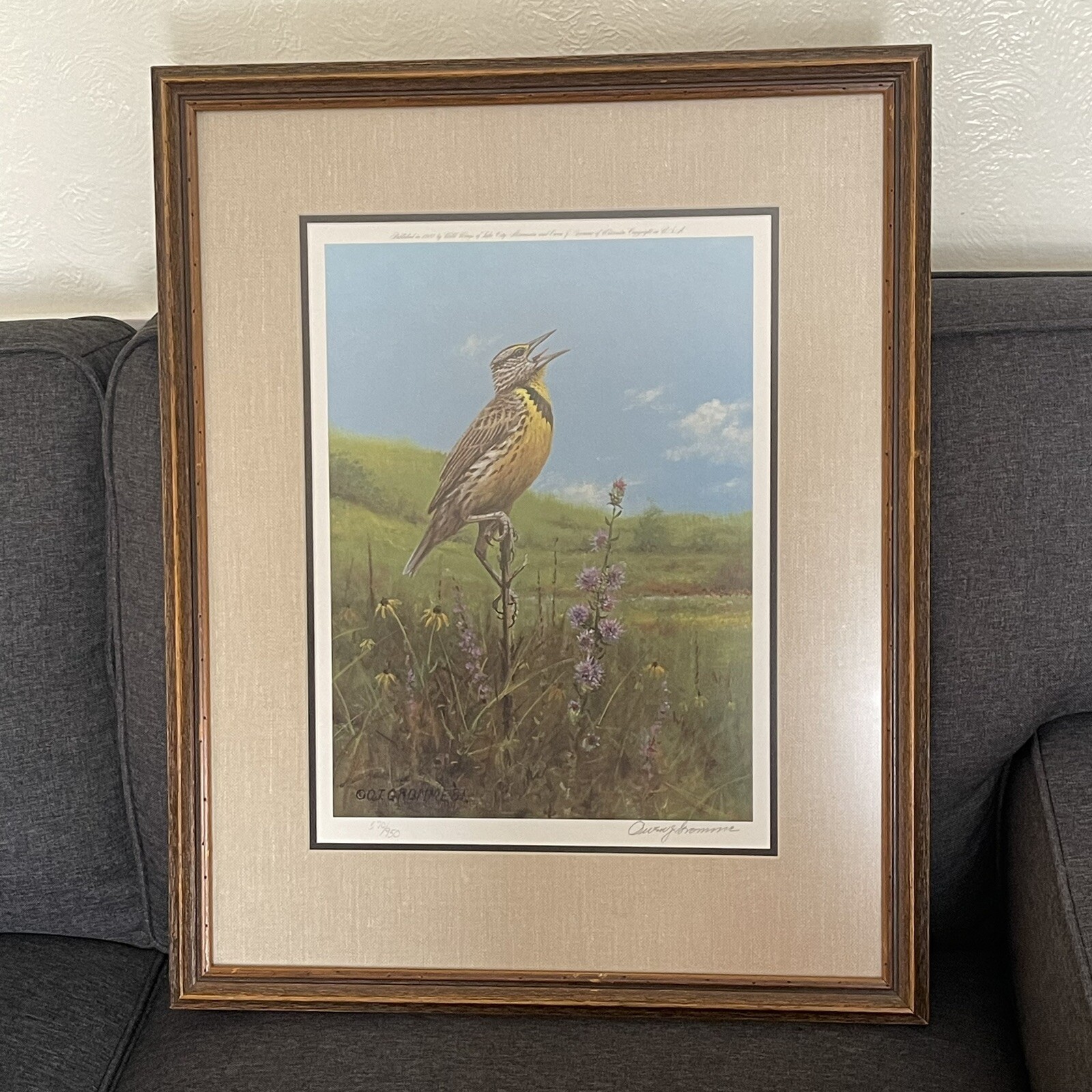 Owen Gromme LATE SUMMER-MEADOWLARK Signed Numbered 25.5×20.5”