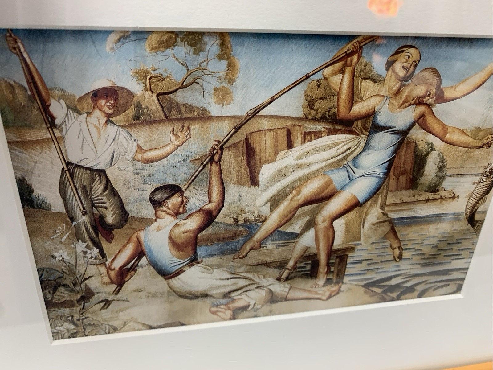 The Fishing Party 1925 Jean Despujols Framed Art Print Joyful Leisure Waterside