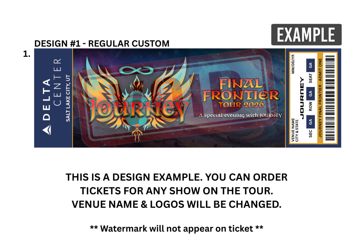 Journey Final Frontier Tour 2026 Custom Design Commemorative Ticket