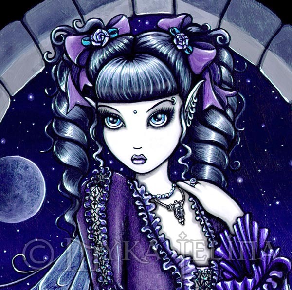 Purple Moon Gothic Fairy 11×14 PRINT Myka Jelina ART FAE Mia