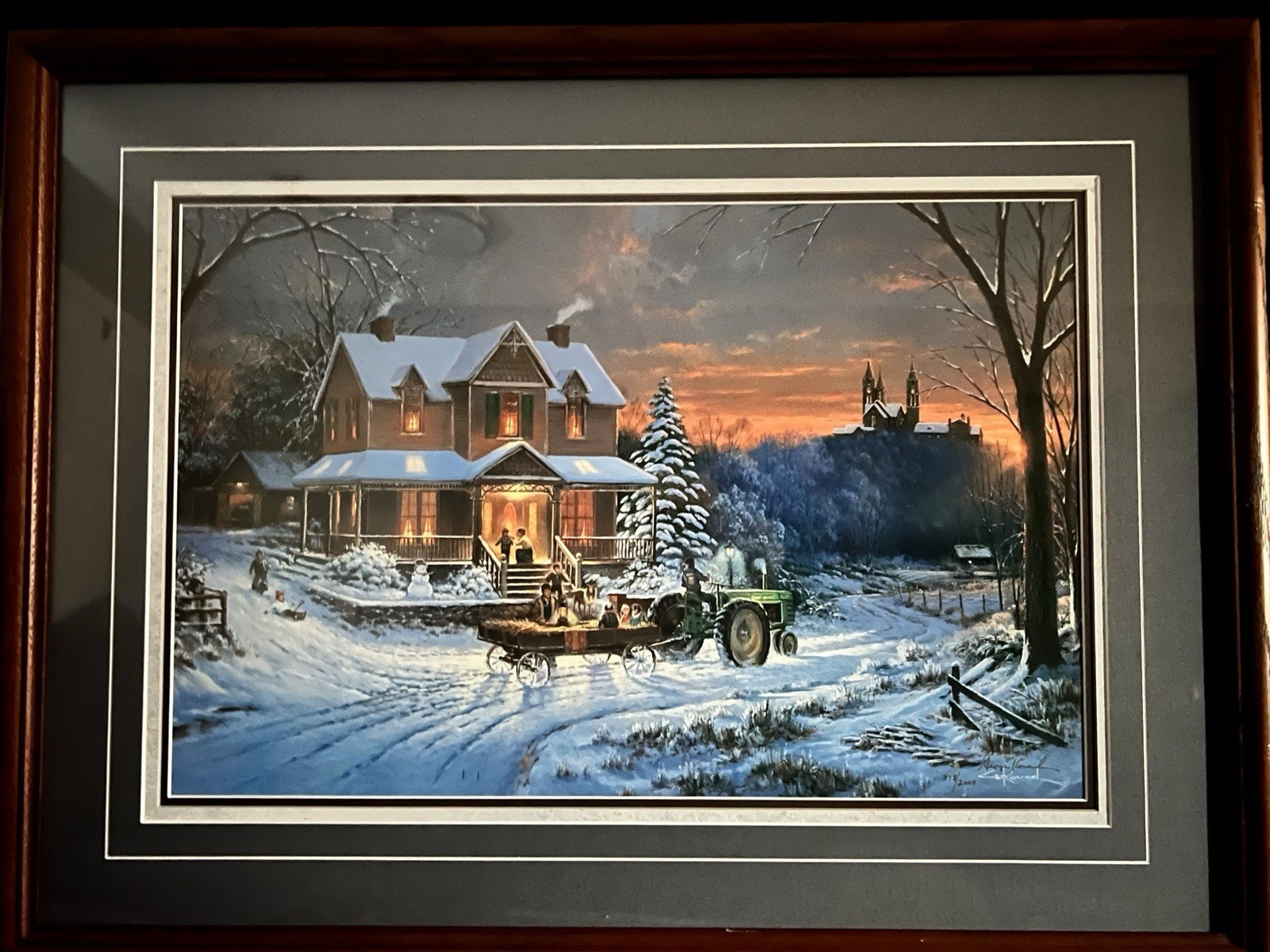 George Kovach Evening at Holy Hill Farmhouse Winter Hay Ride Holiday Farm COA