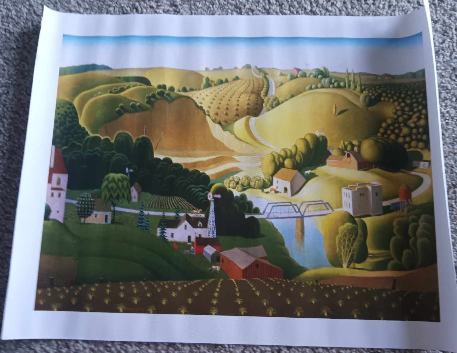 Grant Wood : Stone City, Iowa : 1930 : Archival Canvas Art