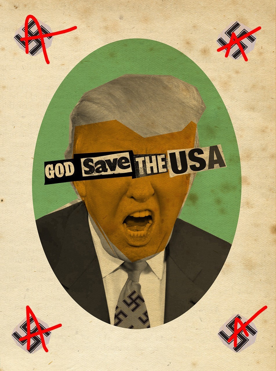 billy childish British Artist Resistance 1st Response Poster God Save The USA.