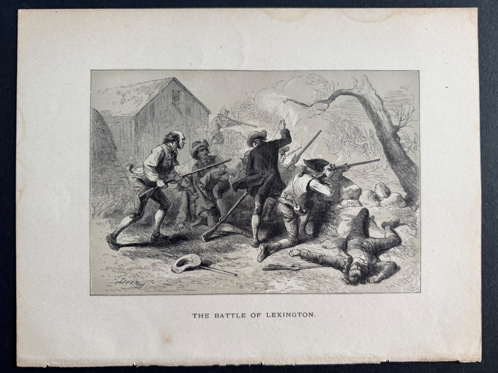 Felix O.C. Darley “Battle of Lexington” Antique 2-Color Engraving c.1860s