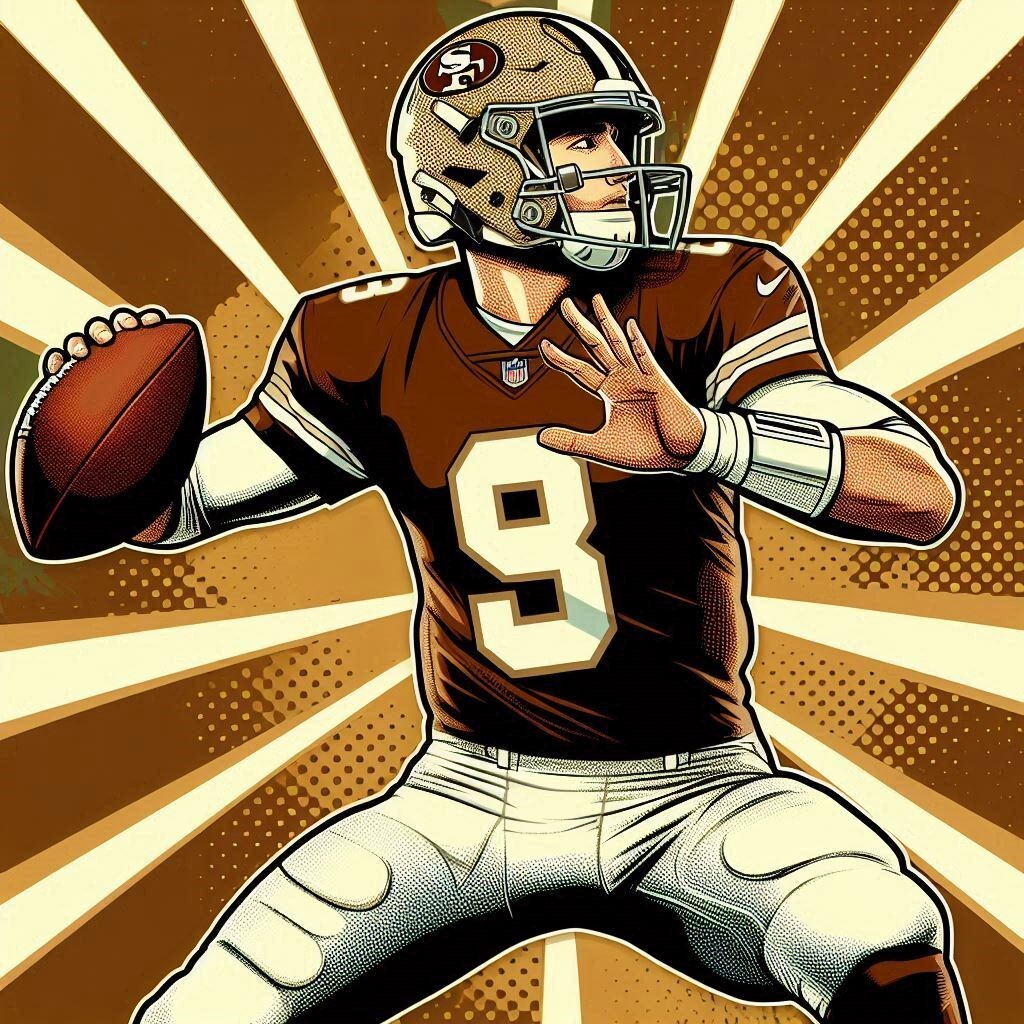 QUARTERBACK is a 12″ X 12″ AI-generated, One-of-a-kind (OOAK) , Canvas Print