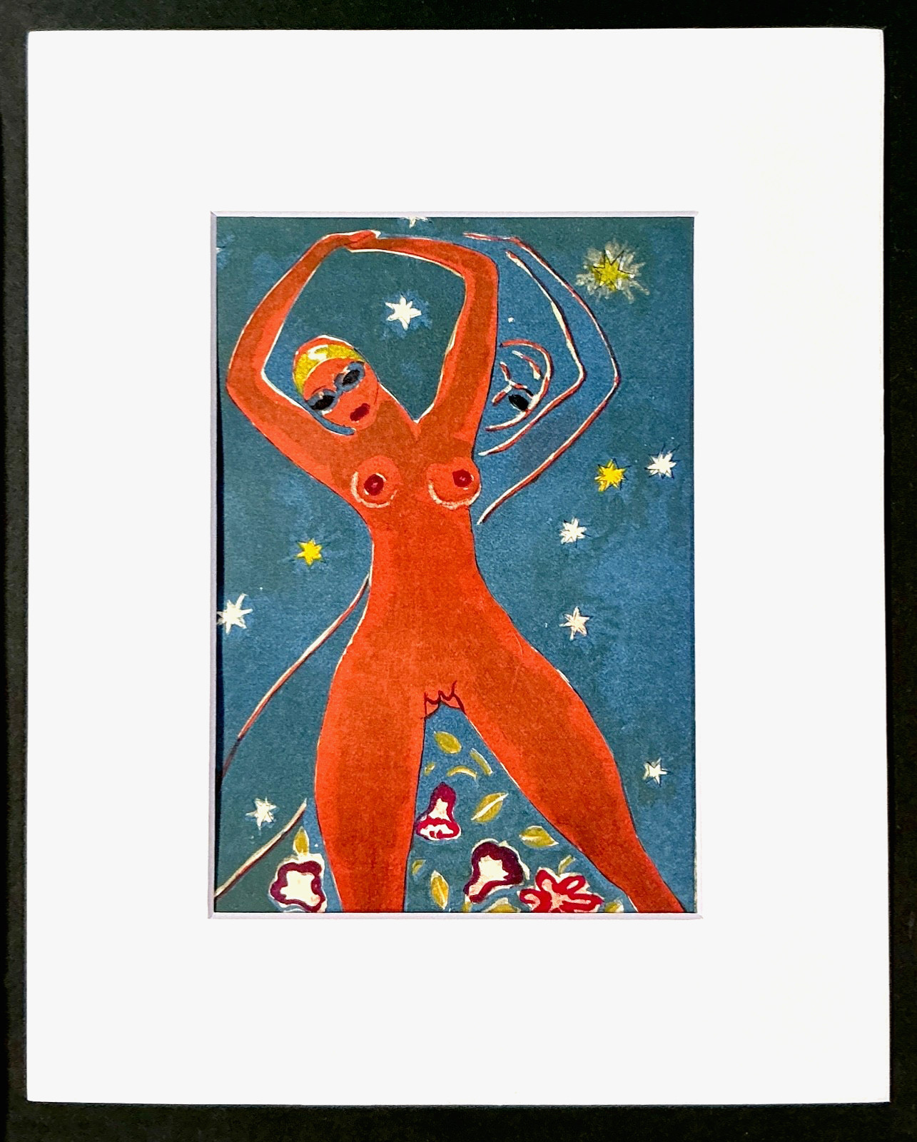 Kees Van Dongen in 8 x 10 Inch Mat Ready to Frame. La Nuit Original Fauvist 1955