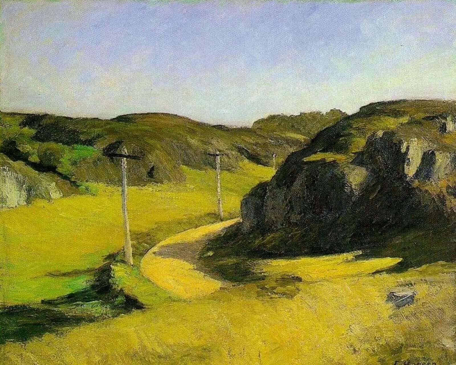 1914 Road in Maine – Edward Hopper art painting PREMIUM SATIN USA reprint