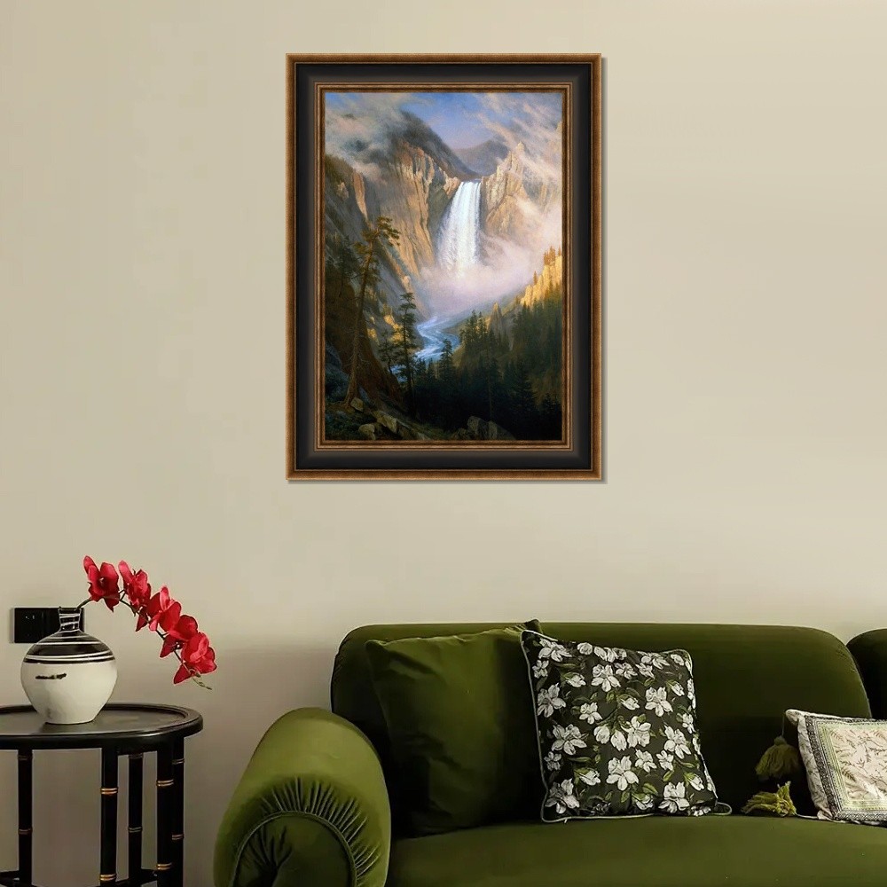 Framed Canvas Art Giclee Print Yellowstone Falls by Albert Bierstadt Home Decor
