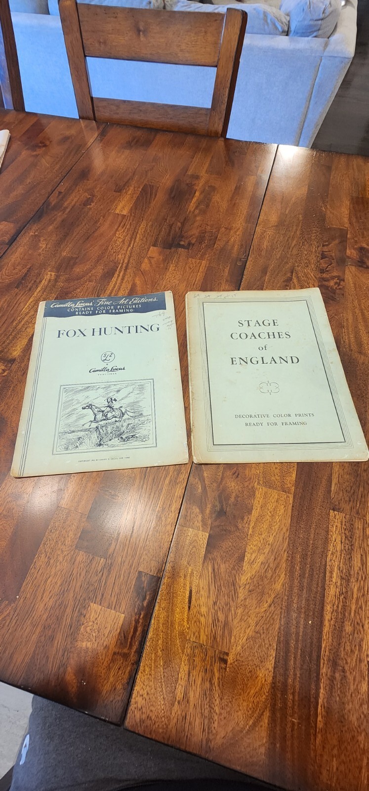 Camilla Lucas Fine Art Edition Fox Hunting And Stage Coaches Vintage 1951
