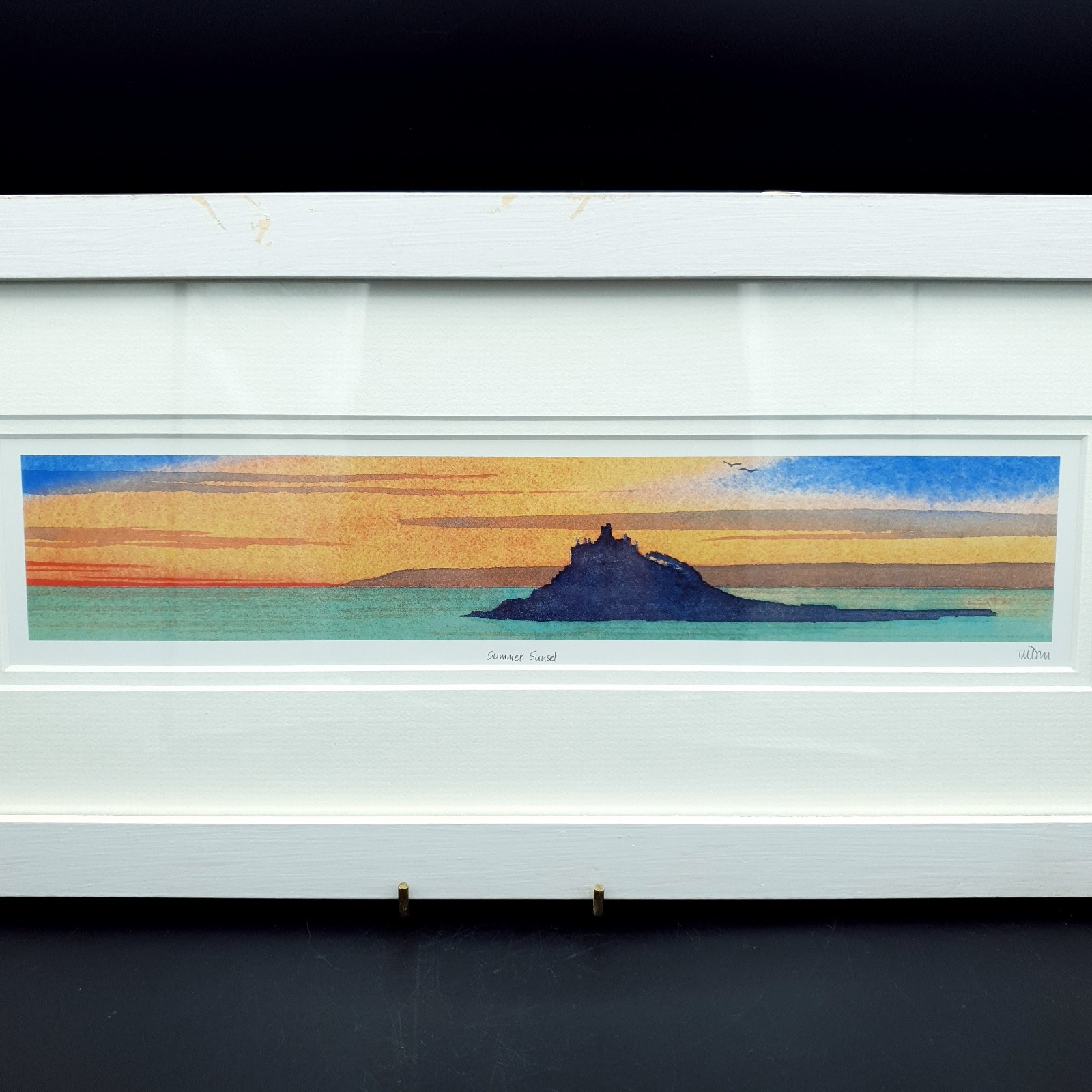 St Michaels Mount Print Summer Sunset Cornwall printed signature framed L46.1cm