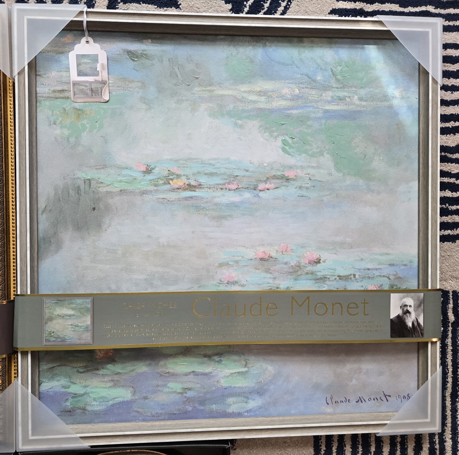 TikTok Viral Claude Monet Framed Print 4 Pack Garden Scene Impressionist New