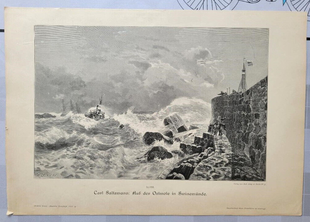 Swinemuende, Germany, the mole on the baltic sea By Carl Saltzmann 435