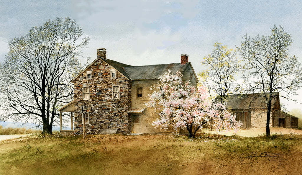 The Seasons – Spring by Ray Hendershot Landscape Print Barn Country Poster 11×14