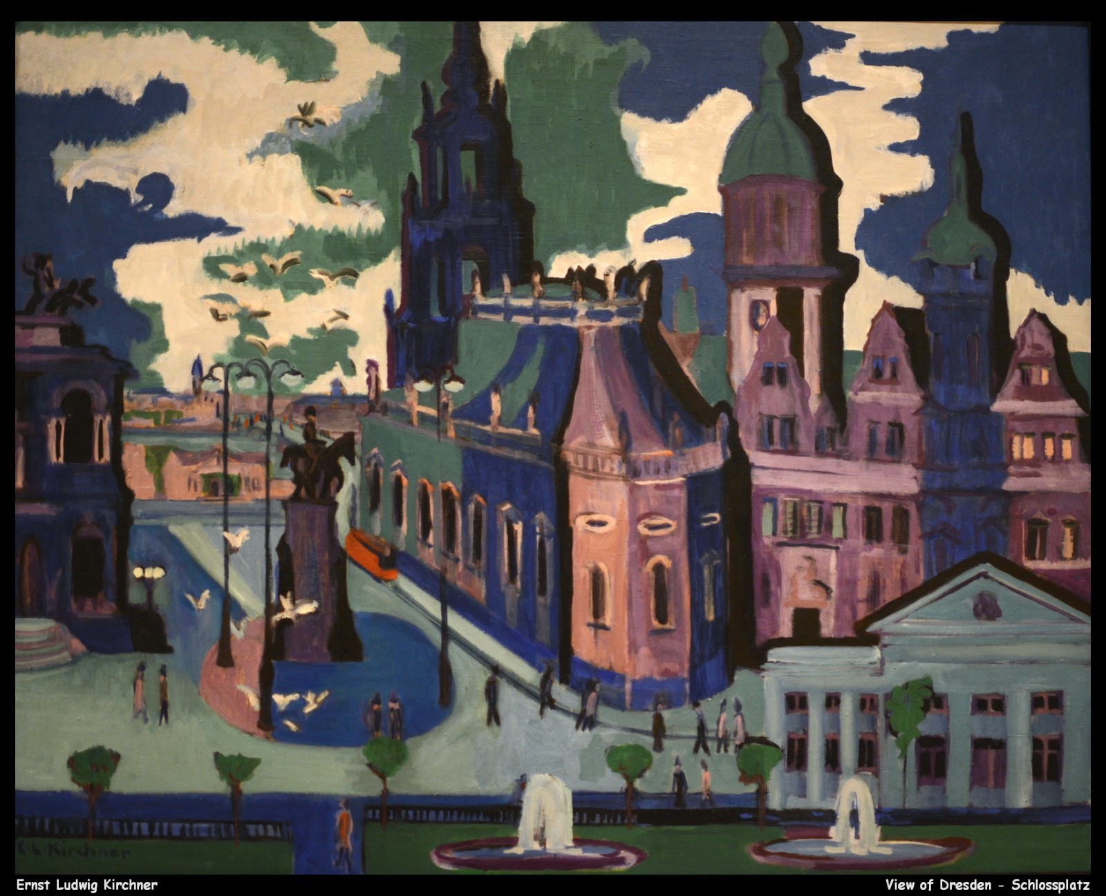 Ernst Ludwig Kirchner View of Dresden Schlossplatz O 1 Vintage Art Print Poster