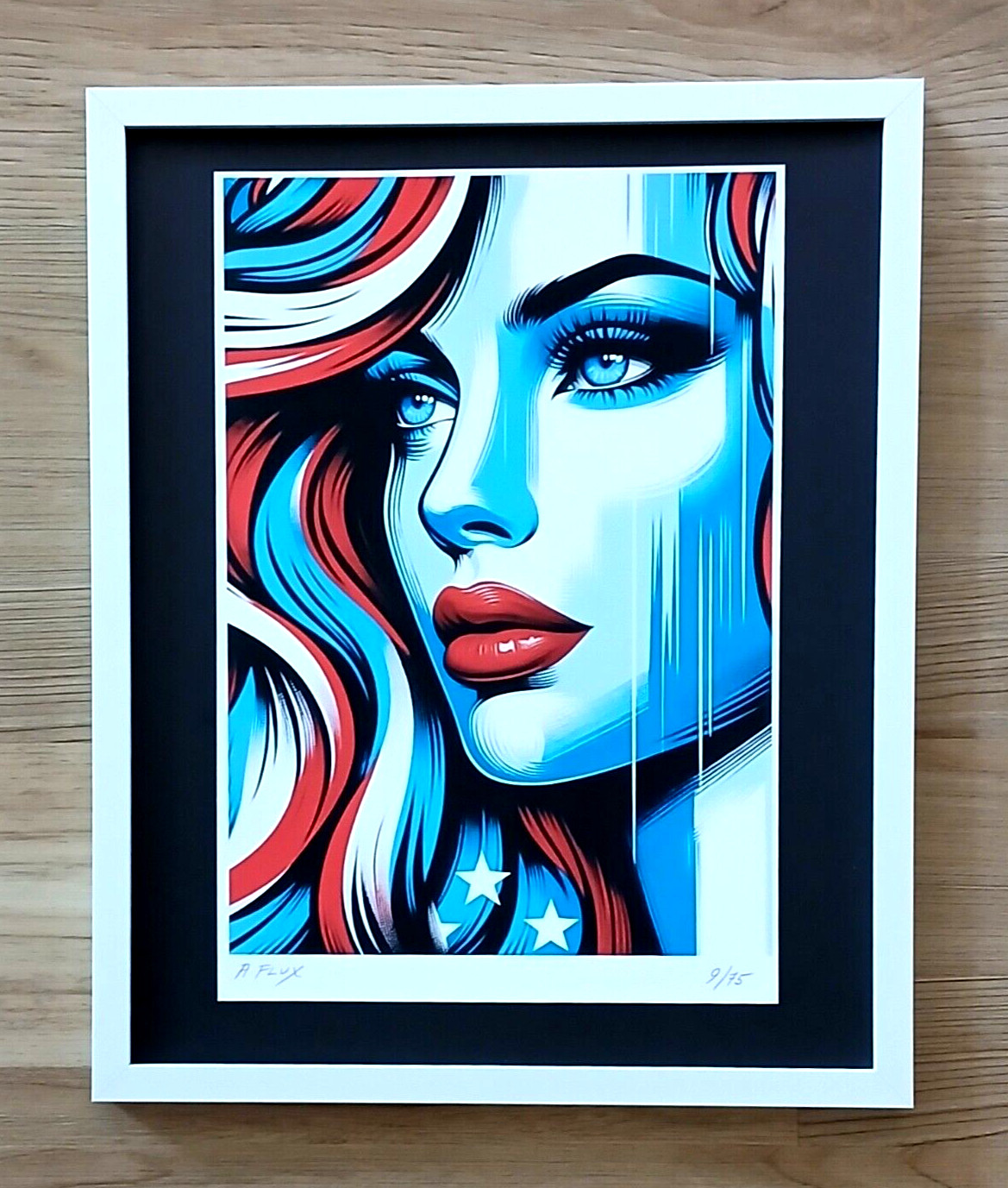 AIDAN FLUX | Hand Signed Authentic Print Framed | LARGE | COA | American Woman