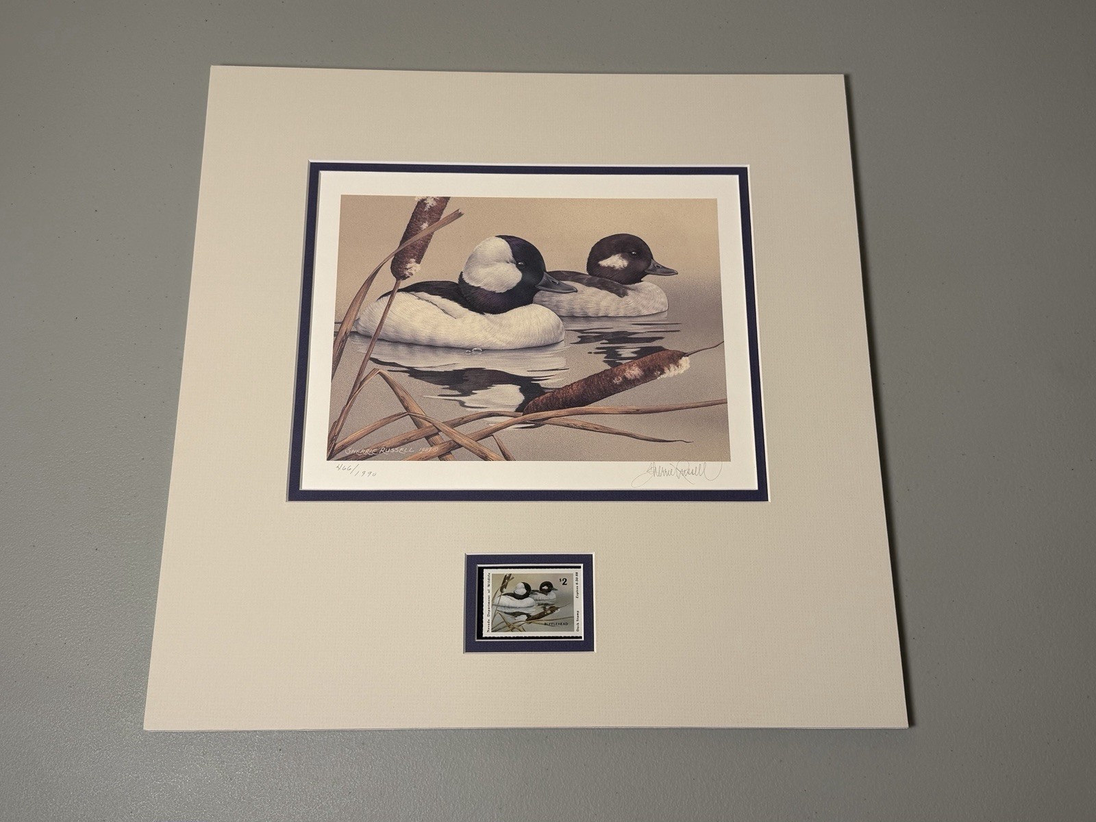 1987 Nevada Duck Stamp Print “Bufflehead” Sherrie Russell COA LE 466/1990