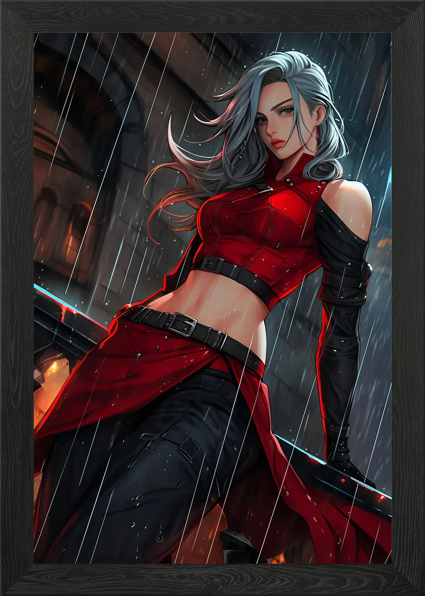 Scarlet Rogue Assassin Zen Framed Wall Art Poster Canvas Print Picture