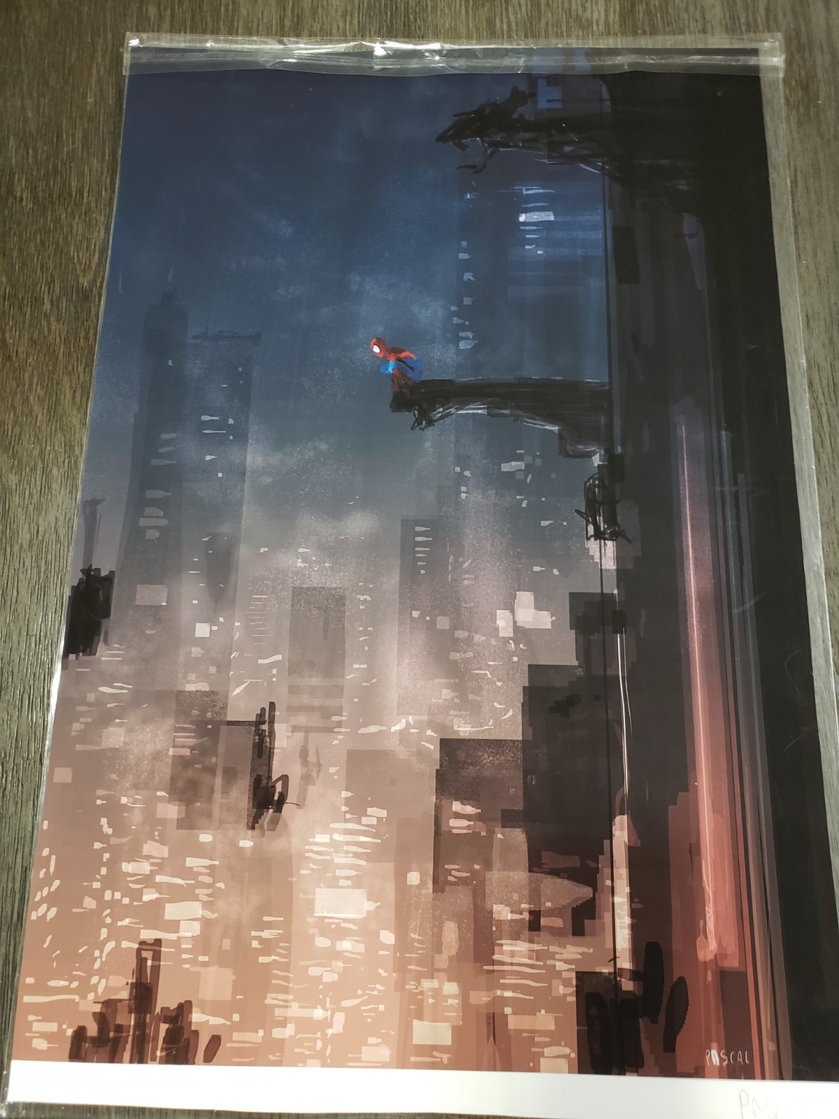 Rare MARVEL Spider-man artwork by Pascal Campion SIGNED poster 12×18 💥