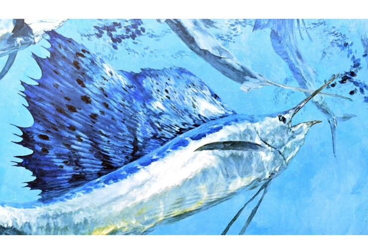 Stanley Meltzoff “Sailfish #22” Signed In Plate Lithograph Print 1987