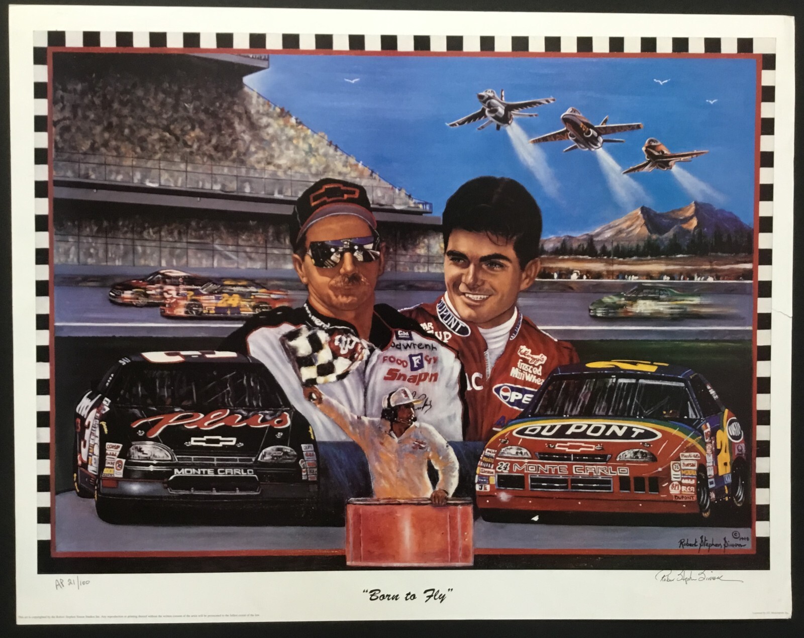 Robert Stephen Simon Born To Fly Dale Earnhart Jeff Gordon L/ED AP S/N