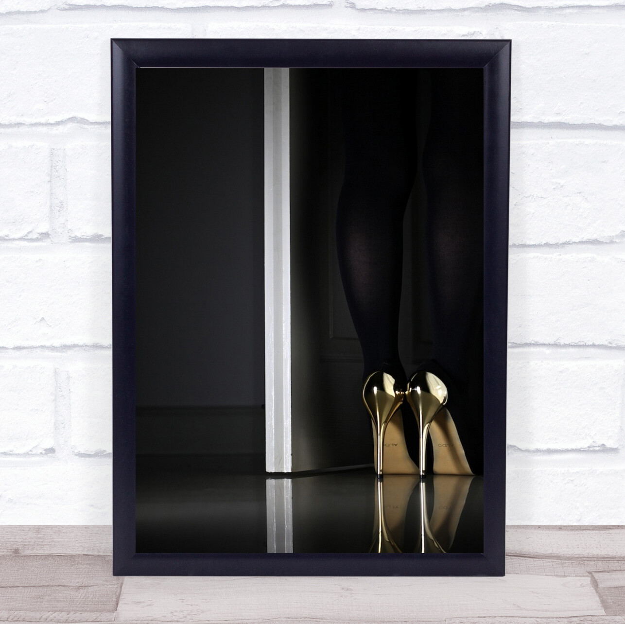 Golden Eyes Gold High Heels Shoe Shoes Legs Seduction Attraction Wall Art Print