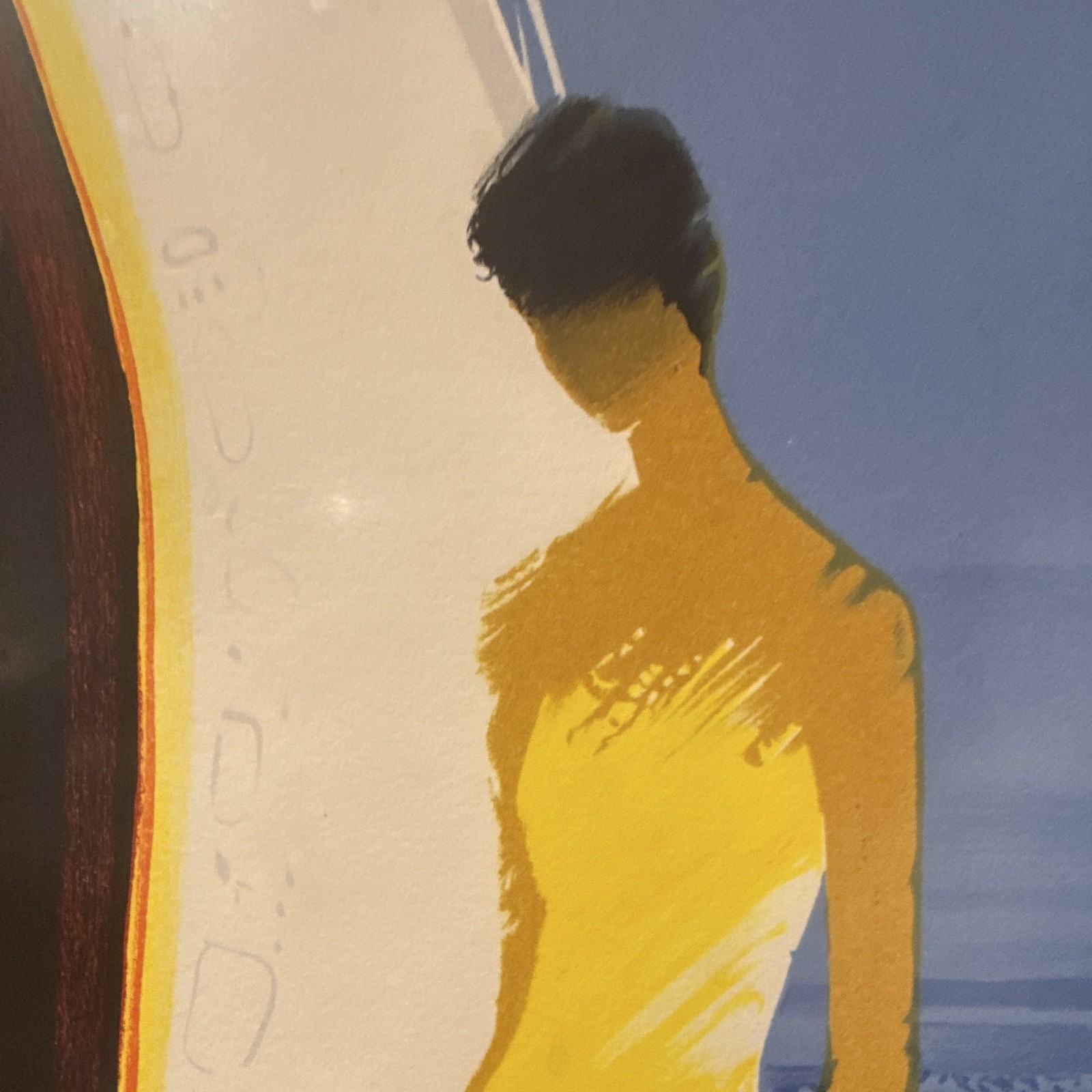 Emile Bellet Signed Artist Proof AP 82/100 Woman Seascape Print, Matted & Framed
