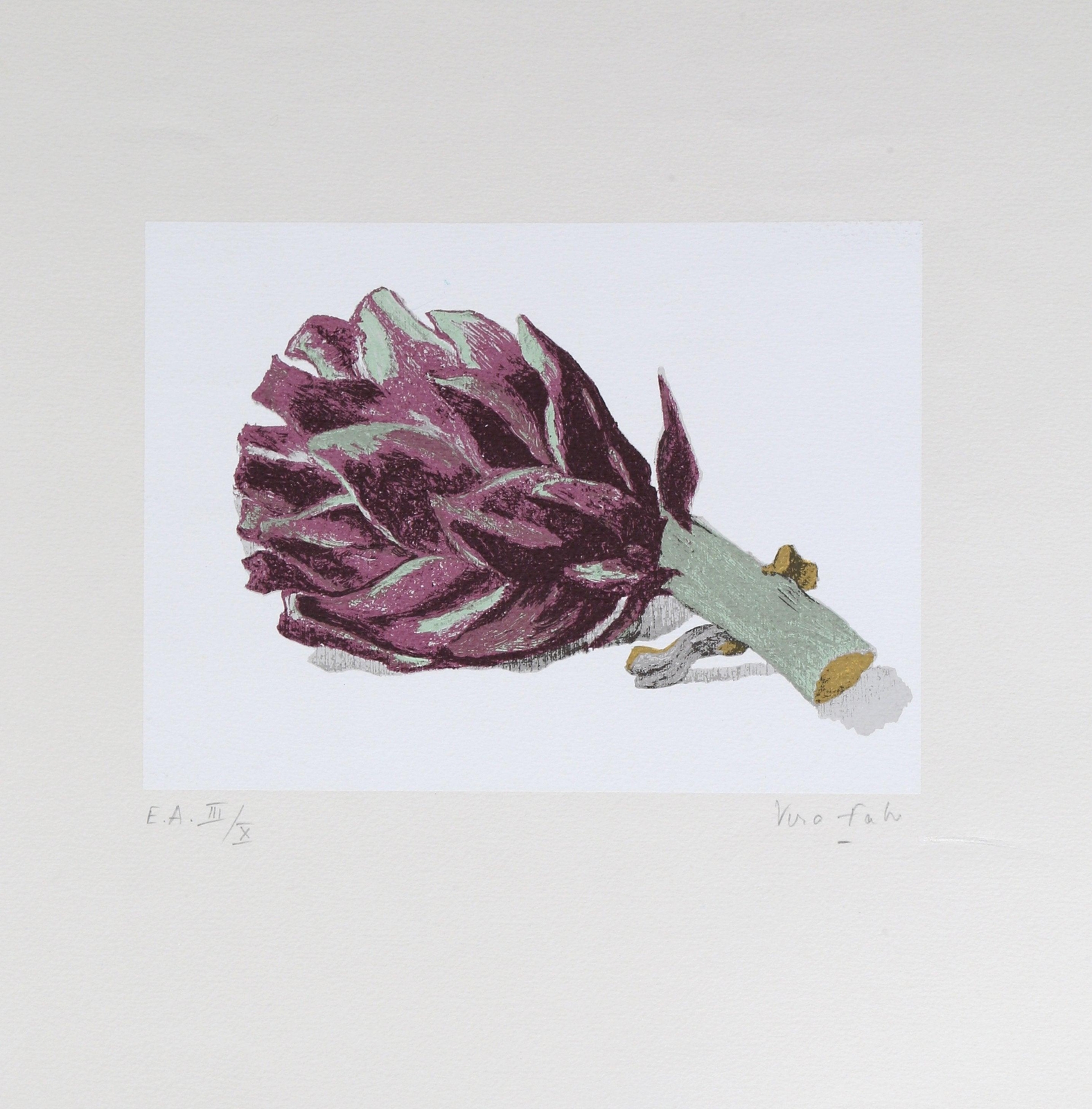 Unknown Artist, Purple Artichoke, Screenprint, signed and numbered in pencil