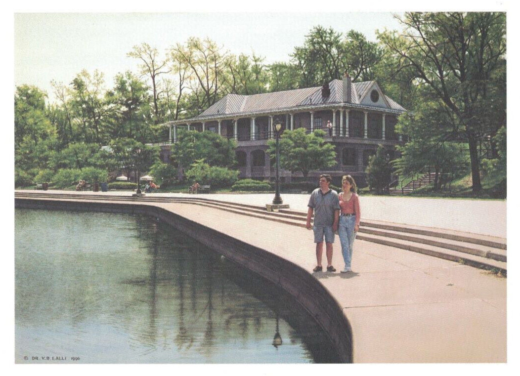 Delaware Park Casino Hoyt Lake Buffalo NY Watercolor Print 1996 Dr Roger Lalli
