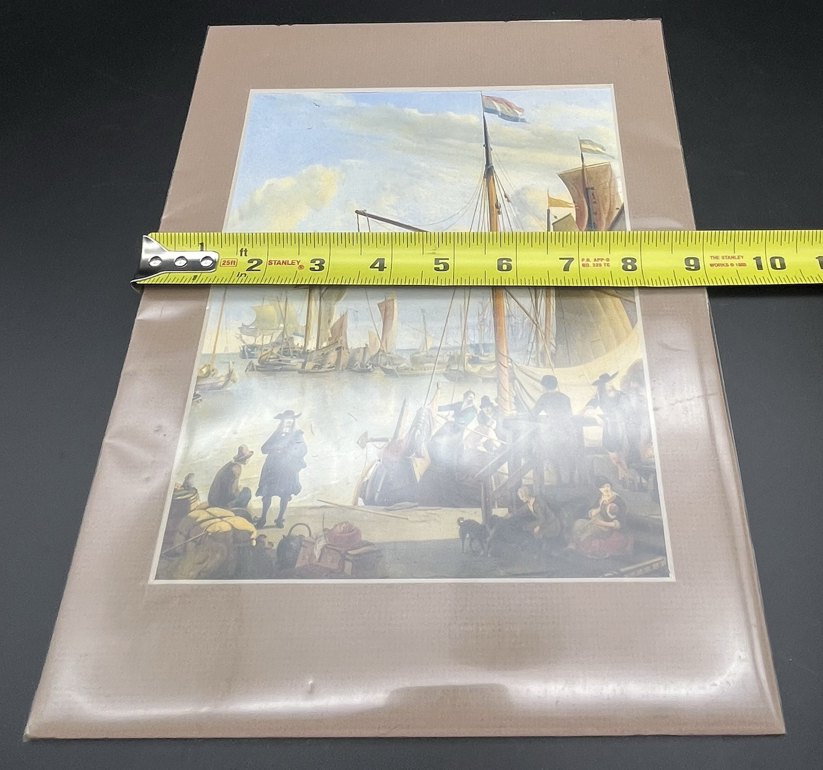 Ludolf Backhuysen Art Print Naval Nautical Seaport Ships Pilgrims Matted NEW