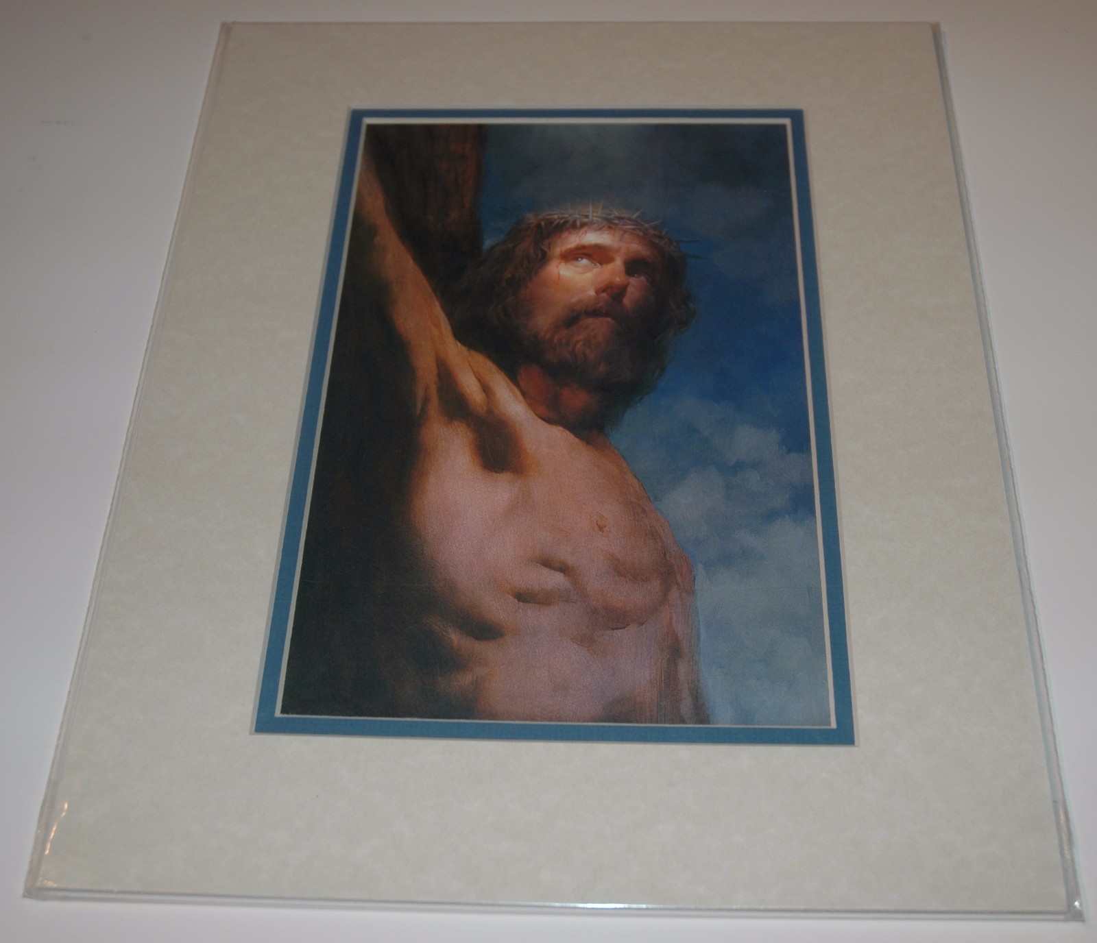 Morgan Weistling THE CRUCIFIXION 14×11 Double Matted Calvary Art Jesus on Cross