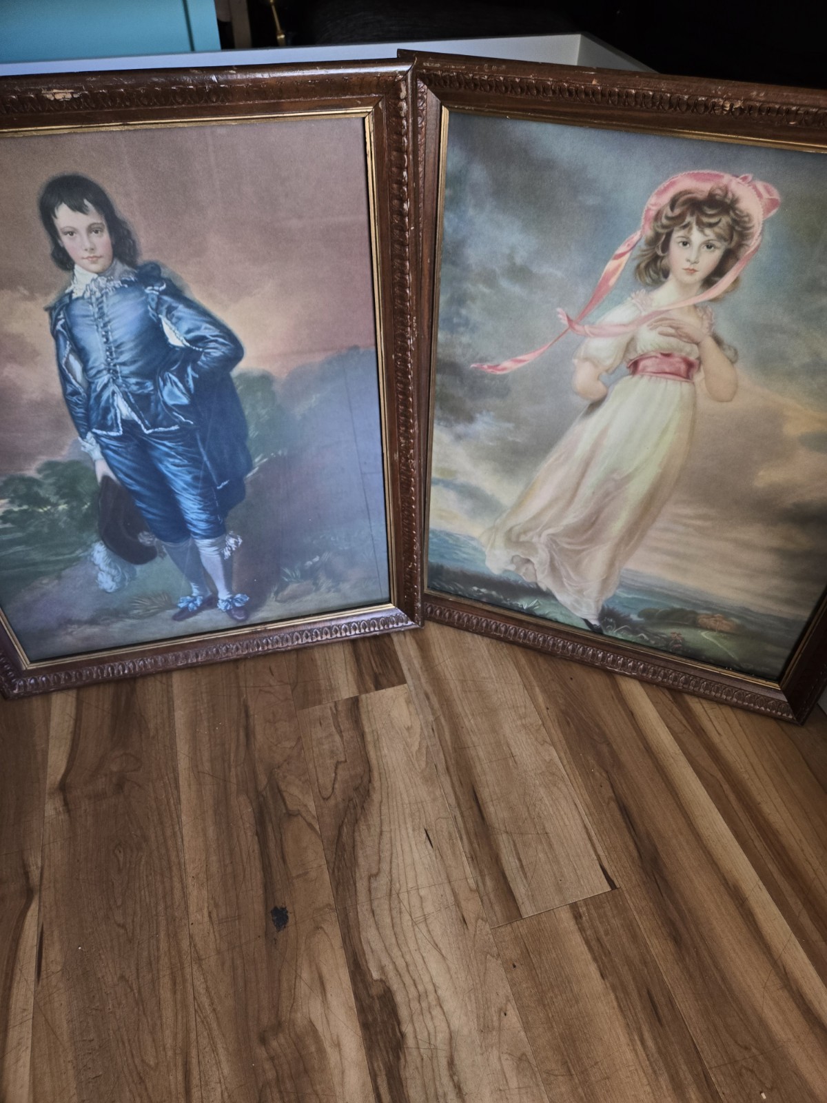 Pinkie & Boy Blue Framed Prints 23.5X18.5 Lot Of 2