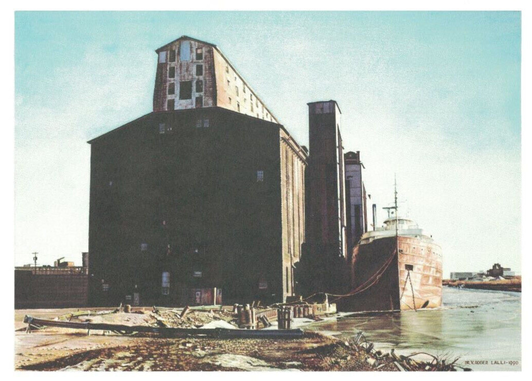 Great Northern Elevator Buffalo NY Watercolor Print 1990 Dr Roger Lalli 8.5″x11″