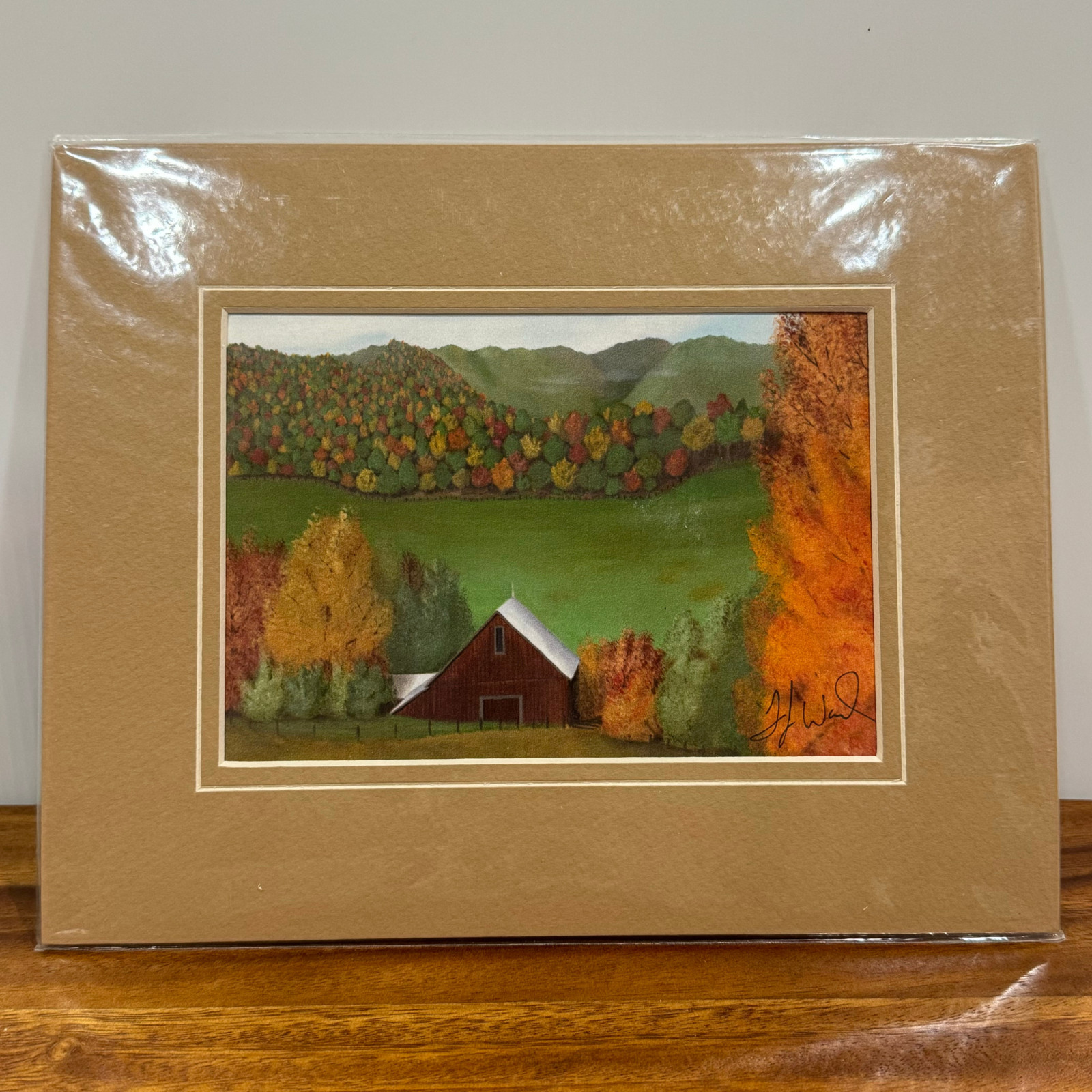 “Country Fall Serenity: A Glimpse of Fading Americana” 5″ x 7″ W/ Double Matte