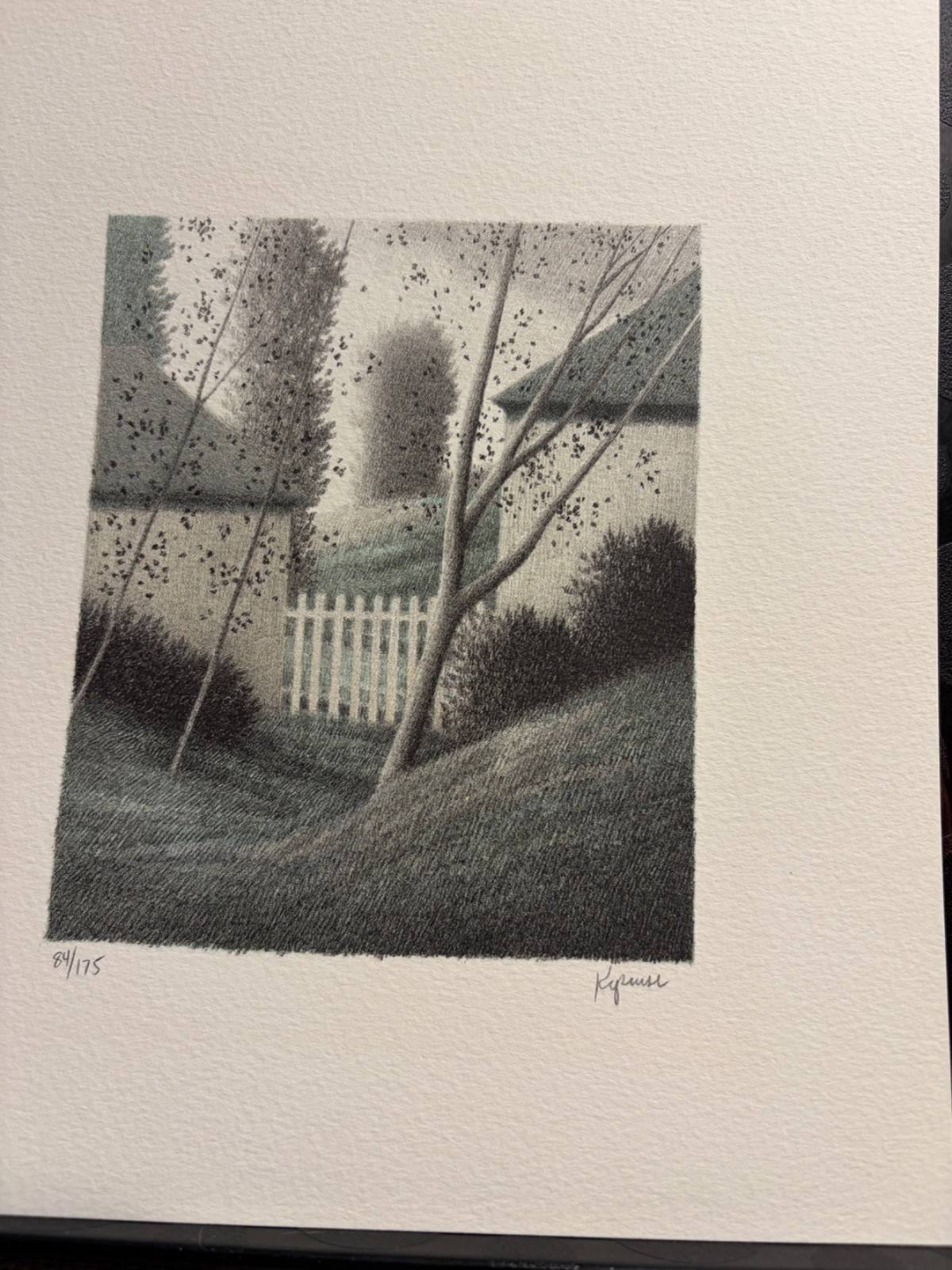 Robert Kipniss ‘The White Fence’ Signed and Numbered Lithograph