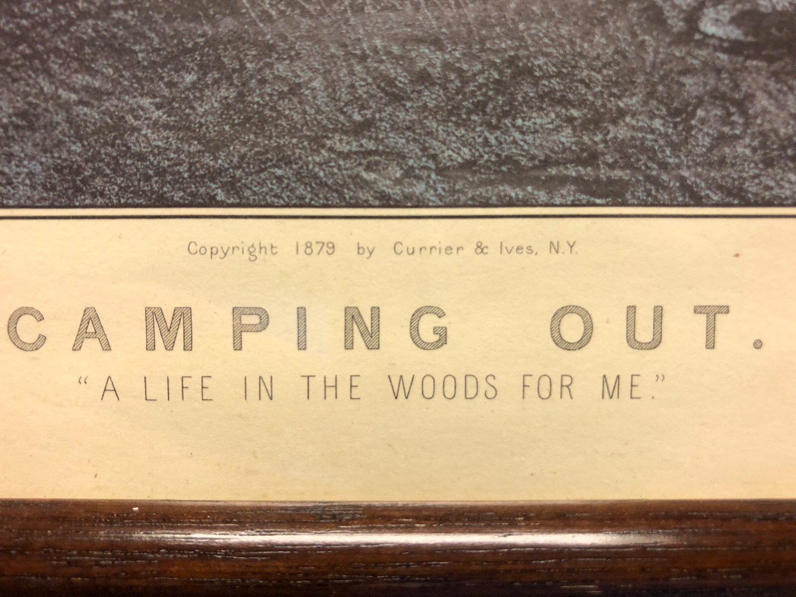 Currier & Ives 1978 Camping Out Life in the Woods for Me 13 1/2 x 8 1/2,