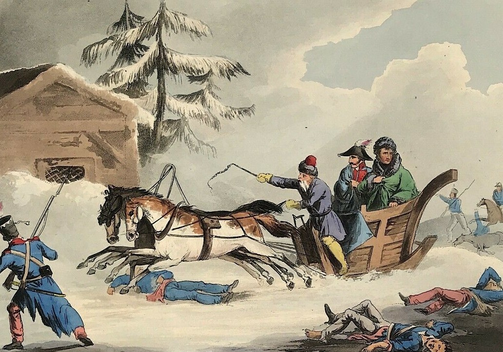 flight from Russia in Disguise Napoleon Bonaparte Jenkins Military 1812 Print