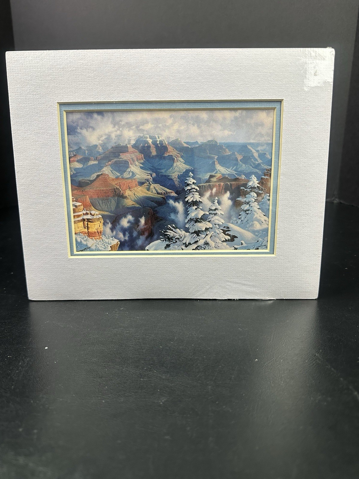The Wintry Rim Art Piece by Fred Lucas Matted Wintry Rim 6.75x 4.75 *Sealed*