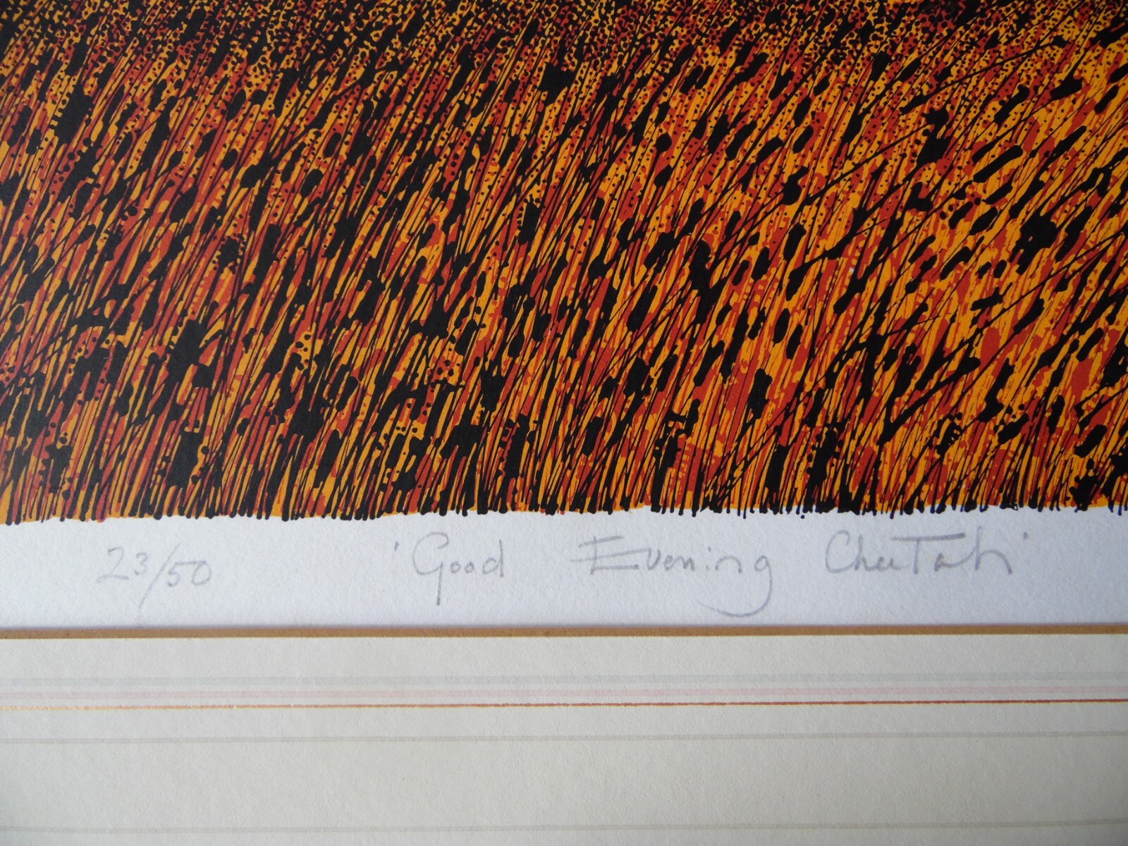 Good Evening Cheetah LE Signed by T. Sharp 87 Big Cat Wildlife Original