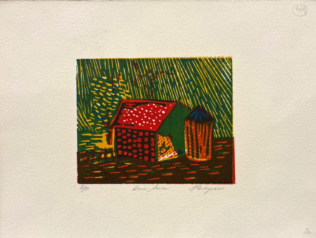 “Barn Scene” 7 3/4″ x 10 1/2″ Fauvist Color Lithograph-5/50-Dan Graziano