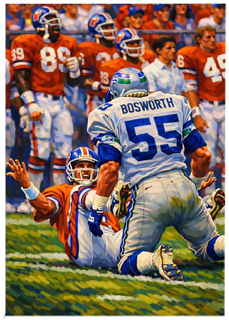 BRIAN BOSWORTH * Seattle Seahawks * FOOTBALL * Novelty Art Card * ATC ACEO
