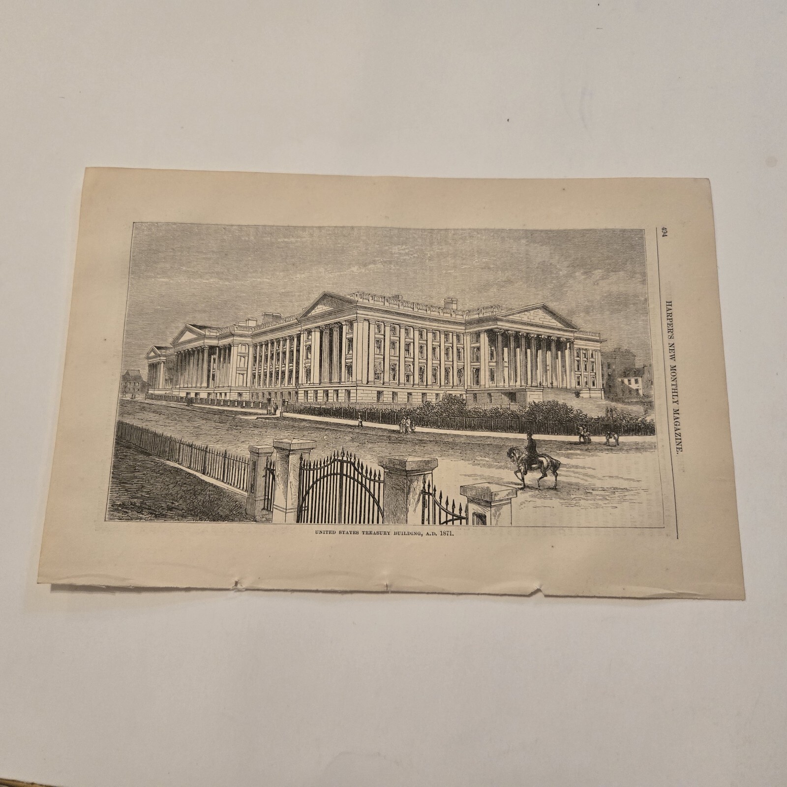 United States Treasury Building In 1871 c. 1872 Engraving (378)