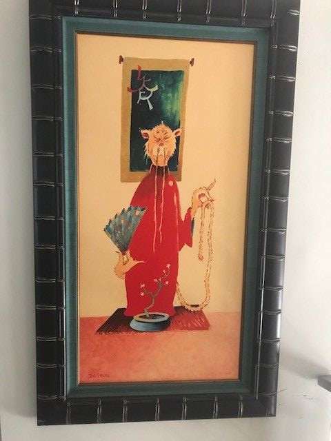 Dr. Seuss (Theodor Geisel) – WISDOM OF THE ORIENT CAT (matted & Framed)